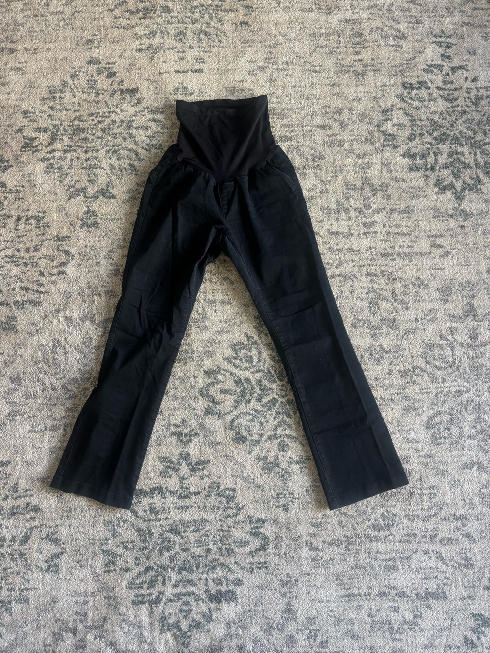 Motherhood Maternity Black Maternity Jeans with Knit Belly Panel